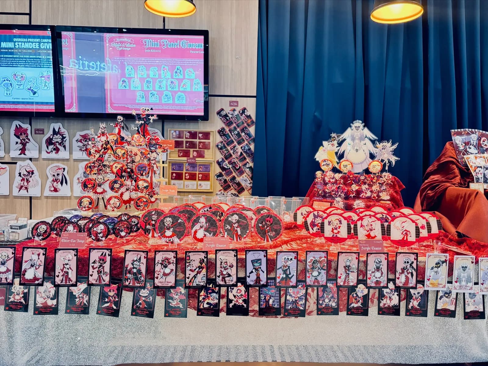 Hazbin Hotel merchandise display at the animate cafe counter